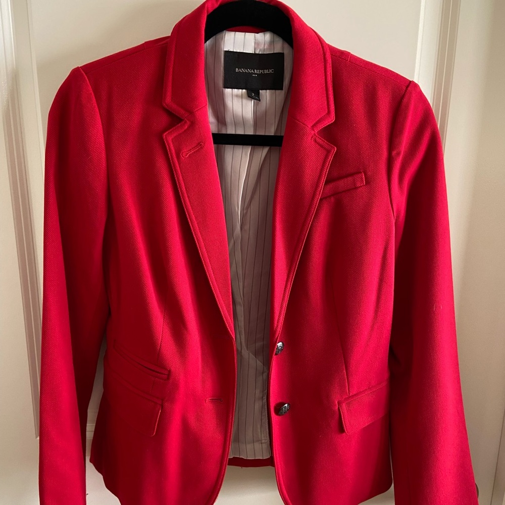 Banana Republic Women Blazer Red Sz 2
